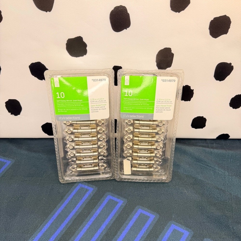 Style Selections Self-Closing 3/8 inch Inset Hinges Unisex Satin Nickel 0314979